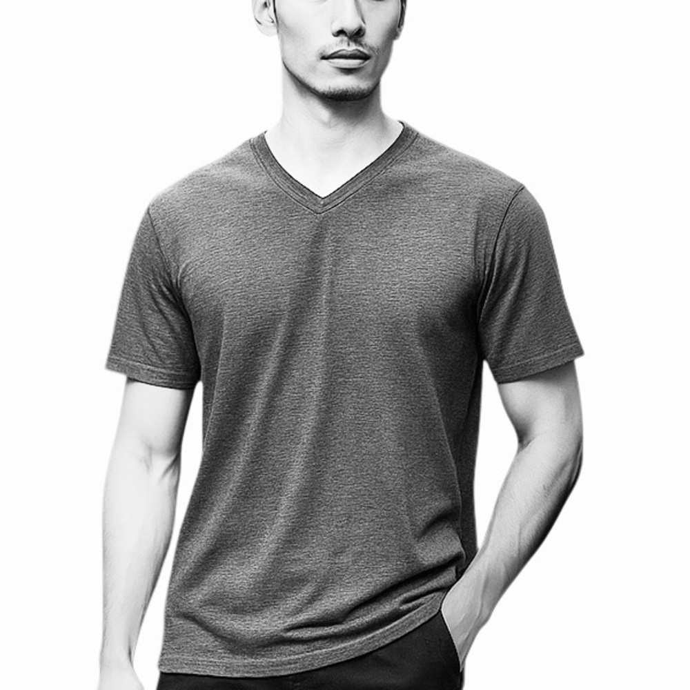 Vurt Classic Gray V-Neck T-Shirt for Men Sz L